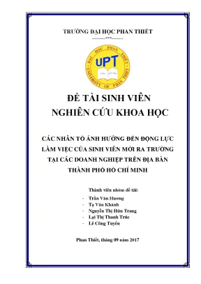 Các nhân tố ảnh hưởng đến động lực làm việc của sinh viên mới ra trường tại các dn trên địa bàn hcm