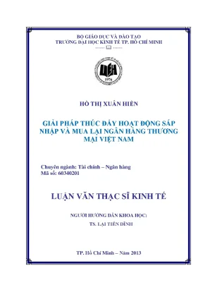 Luận văn giải pháp thúc đẩy hoạt động sáp nhập và mua lại ngân hàng thương mại việt nam