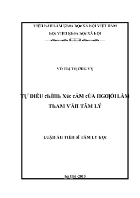 Luận văn tự điều chỉnh xúc cảm của người làm tham vấn tâm lý