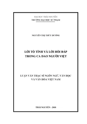 Luận văn lời tỏ tình và lời hồi đáp trong ca dao người việt