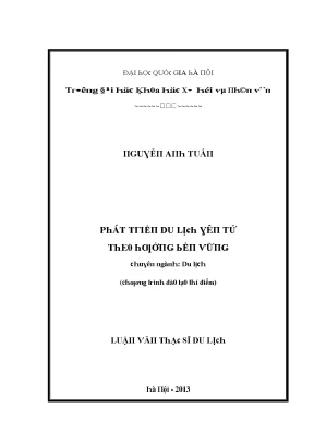 Luận văn phát triển du lịch yên tử theo hướng bền vững