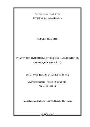 Luận văn phát triển thương hiệu trường đại học kinh tế đại học quốc gia hà nội