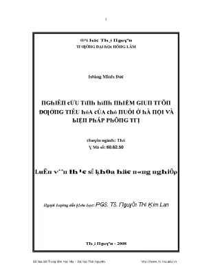 Luận văn nghiên cứu tình hình nhiễm giun tròn đường tiêu hóa của chó nuôi ở hà nội và biện pháp phòng trị