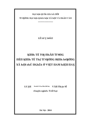 Luận văn kinh tế tư nhân trong nền kinh tế thị trường định hướng xã hội chủ nghĩa ở việt nam hiện nay