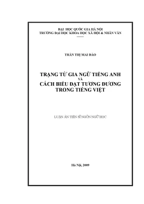 Luận án tiến sĩ trạng từ gia ngữ tiếng anh và cách biểu đạt tương đương trong tiếng việt