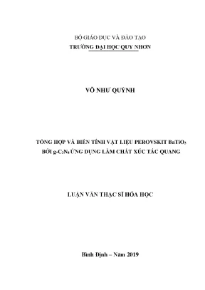 Luận văn tổng hợp và biến tính vật liệu perovskit batio3 bởi g c3n4 ứng dụng làm chất xúc tác quang