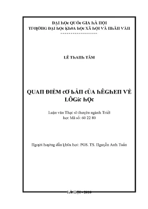 Luận văn quan điểm cơ bản của hêghen về lôgíc học