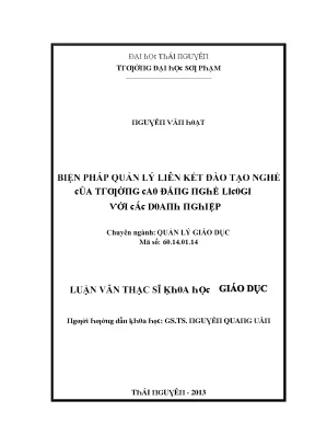 Luận văn biện pháp quản lý liên kết đào tạo nghề của trường cao đẳng nghề licogi với các doanh nghiệp