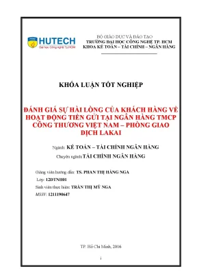 Luận văn đánh giá sự hài lòng của khách hàng về hoạt động tiền gửi tại ngân hàng tmcp công thương việt nam pgd lakai