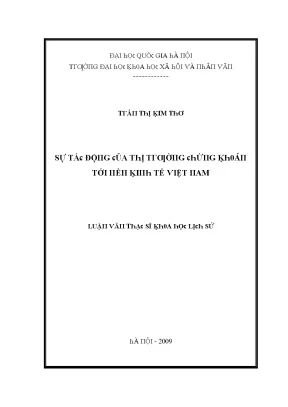 Luận văn sự tác động của thị trường chứng khoán tới nền kinh tế việt nam