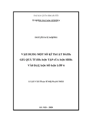 Luận văn vận dụng một số kĩ thuật đánh giá quá trình học tập của học sinh vào dạy học số học lớp 6