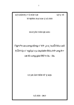 Luận văn nghiên cứu ứng dụng xạ trị áp sát suất liều cao kết hợp xạ ngoài và cisplatin điều trị ung thư cổ tử cung giai đoạn iib iiib
