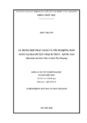 Luận văn thạc sĩ sự dung hợp phật giáo và tín ngưỡng dân gian tại hai huyện thạch thất quốc oai