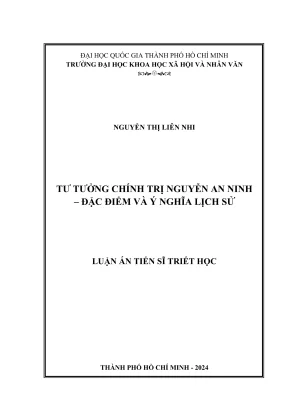 Luận án tiến sĩ triết học tư tưởng chính trị nguyễn an ninh đặc điểm và ý nghĩa lịch sử