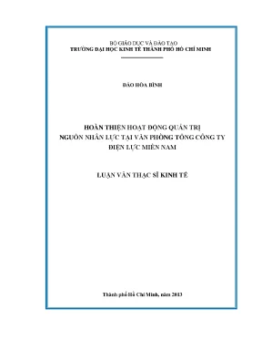 Luận văn hoàn thiện hoạt động quản trị nguồn nhân lực tại văn phòng tổng công ty điện lực miền nam luận văn thạc sĩ