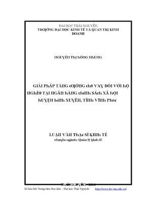 Luận văn giải pháp tăng cường cho vay đối với hộ nghèo tại ngân hàng chính sách xã hội huyện bình xuyên tỉnh vĩnh phúc