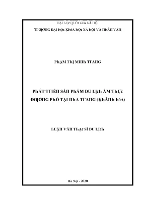 Luận văn phát triển sản phẩm du lịch ẩm thực đường phố tại nha trang khánh hòa