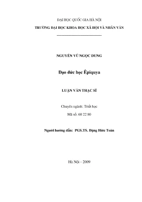 Luận văn thạc sĩ đạo đức học êpiquya