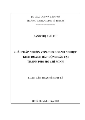 Luận văn giải pháp nguồn vốn cho doanh nghiệp kinh doanh bất động sản tại tphcm luận văn thạc sĩ