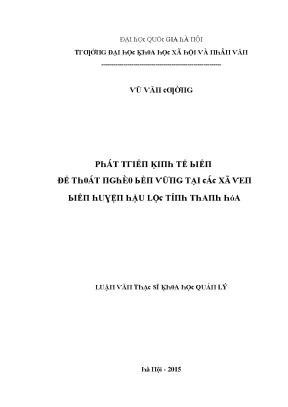 Luận văn phát triển kinh tế biển để thoát nghèo bền vững tại các xã ven biển huyện hậu lộc tỉnh thanh hóa