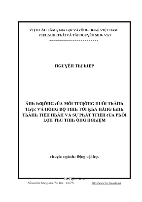Luận văn ảnh hưởng của môi trường nuôi thành thục và nồng độ tinh tới khả năng hình thành tiền nhân và sự phát triển của phôi lợn thụ tinh ống nghiệm