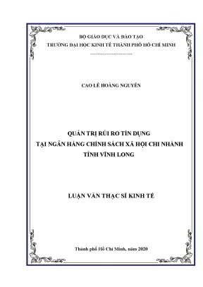 Luận văn quản trị rủi ro tín dụng tại ngân hàng chính sách xã hội tỉnh vĩnh long