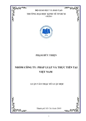 Luận văn nhóm công ty pháp luật và thực tiễn tại việt nam