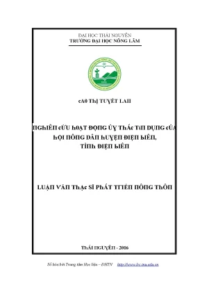 Luận văn nghiên cứu hoạt động ủy thác tín dụng của hội nông dân huyện điện biên tỉnh điện biên