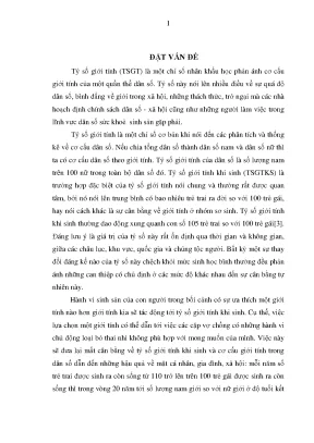 Thực trạng mất cân bằng giới tính khi sinh và một số yếu tố liên quan trên địa bàn tỉnh thái nguyên