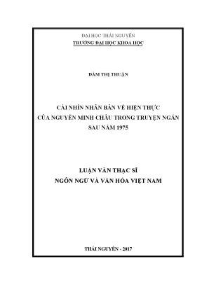 Luận văn cái nhìn nhân bản về hiện thực của nguyễn minh châu trong truyện ngắn sau năm 1975