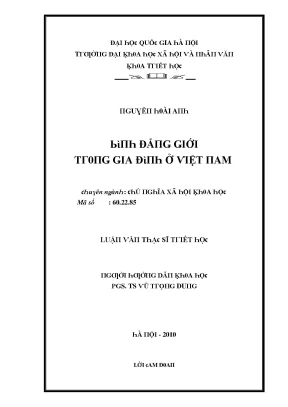 Luận văn bình đẳng giới trong gia đình ở việt nam