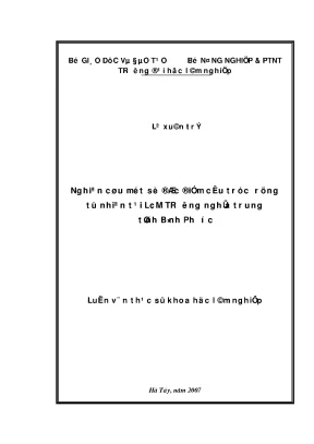 Luận văn nghiên cứu một số đặc điểm cấu trúc rừng tự nhiên tại lâm trường nghĩa trung tỉnh bình phước