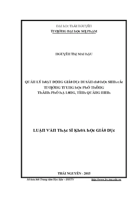 Luận văn quản lý hoạt động giáo dục di sản cho học sinh các trường trung học phổ thông thành phố hạ long tỉnh quảng ninh