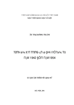 Luận văn tỉnh bắc kạn trong căn cứ địa việt bắc từ năm 1942 đến năm 1954