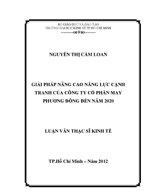 Luận văn giải pháp nâng cao năng lực cạnh tranh của công ty cổ phần may phương đông đến năm 2020 luận văn thạc sĩ