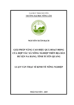 Luận văn cgiải pháp nâng cao hiệu quả hoạt động của hợp tác xã nông nghiệp trên địa bàn huyện na hang tỉnh tuyên quang