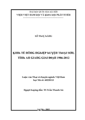 Luận văn kinh tế nông nghiệp huyện thoại sơn tỉnh an giang giai đoạn 1986 2012