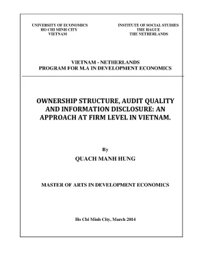 Luận văn ownership structure audit quality and information disclosure an approach at firm level in vietnam