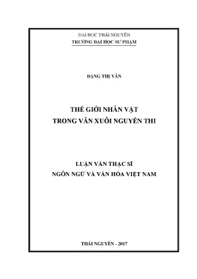 Luận văn thế giới nhân vật trong văn xuôi nguyễn thi