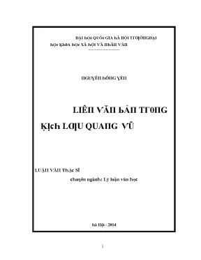 Luận văn liên văn bản trong kịch lưu quang vũ