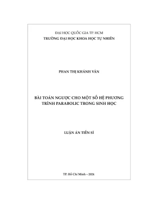 Luận án tiến sĩ toán giải tích bài toán ngược cho một số hệ phương trình parabolic trong sinh học