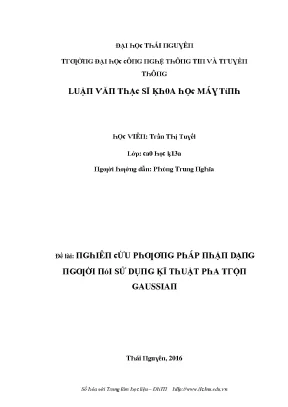 Luận văn nghiên cứu phương pháp nhận dạng người nói sử dụng kĩ thuật pha trộn gaussian