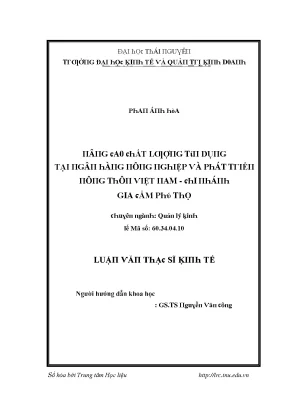 Luận văn nâng cao chất lượng tín dụng tại ngân hàng nông nghiệp và phát triển nông thôn việt nam chi nhánh gia cẩm phú thọ