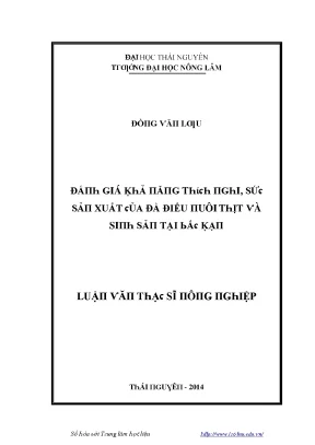 Luận văn đánh giá khả năng thích nghi sức sản xuất của đà điểu nuôi thịt và sinh sản tại bắc kạn