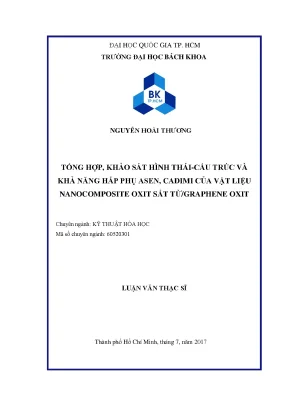 Luận văn thạc sĩ kỹ thuật hóa học tổng hợp khảo sát hình thái cấu trúc và khả năng hấp phụ asen cadimi của vật liệu nanocomposite oxit sắt từ
