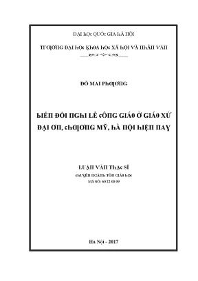 Luận văn biến đổi nghi lễ công giáo ở giáo xứ đại ơn chương mỹ hà nội hiện nay