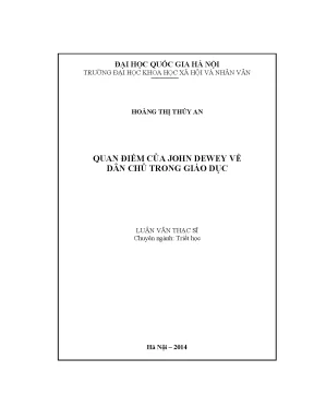 Luận văn quan điểm của john dewey về dân chủ trong giáo dục