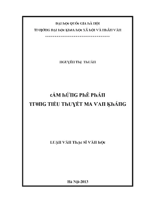 Luận văn cảm hứng phê phán trong tiểu thuyết ma văn kháng