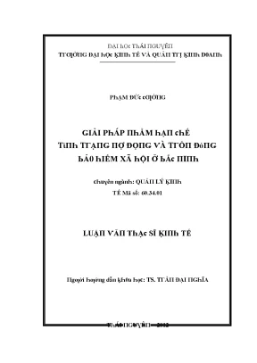 Luận văn giải pháp nhằm hạn chế tình trạng nợ đọng và trốn đóng bảo hiểm xã hội ở bắc ninh