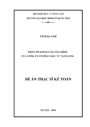 Luận văn thạc sĩ kế toán phân tích báo cáo tài chính của công ty cổ phần đầu tư nam long